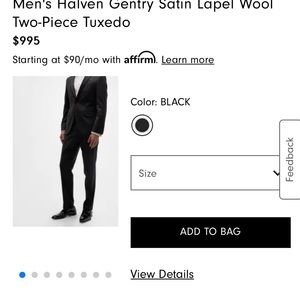 Hugo Boss Black Satin Lapel Wool Tuxedo